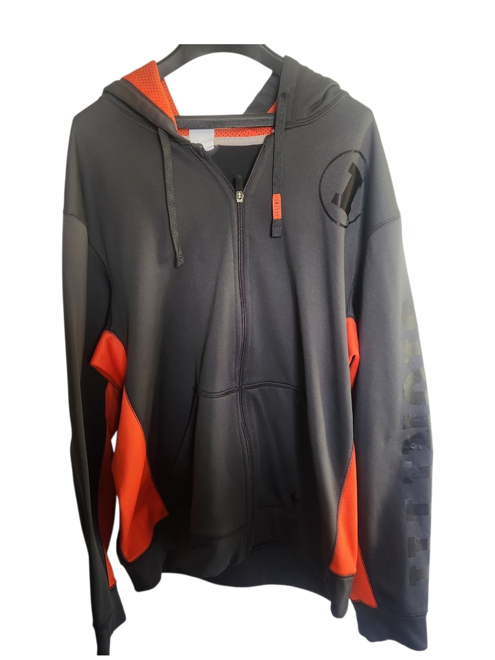 Nike Therma Fit Illinois Dark Gray/ Orange Full Zip Hoodie- Large